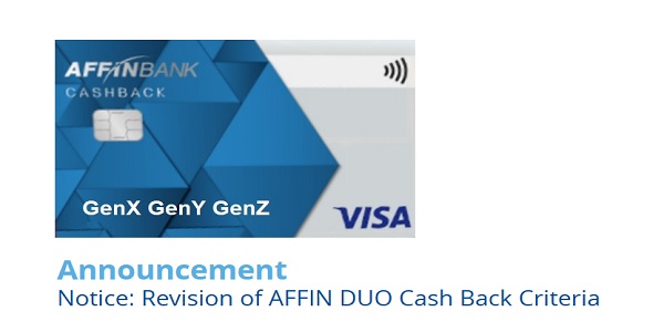 Revision to Affin Bank Duo Visa Cash Back TnC Effective 12 September ...