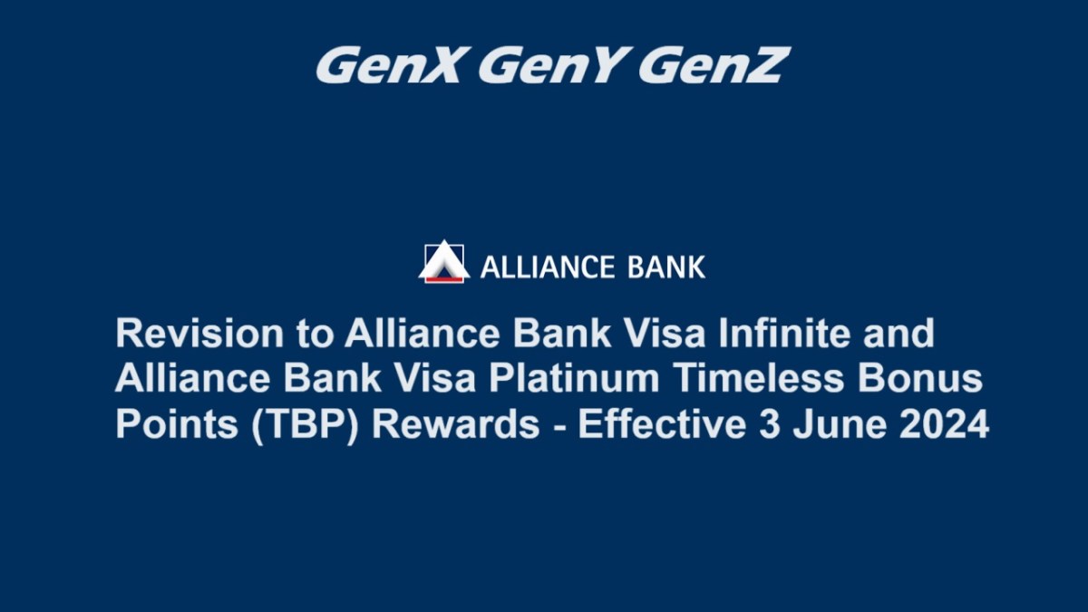 Revision to Alliance Bank Visa Infinite and Alliance Bank Visa Platinum